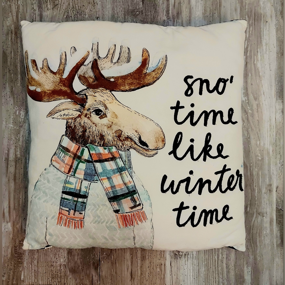 Indigo/Chapters Winter time Moose 🫎 Accent pillow